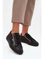 Dámské Tenisky Z Eko Kůže Big Star SS274025 Černo-Zlaté Dámské Tenisky Z Eko Kůže Big Star SS274025 Černo-Zlaté