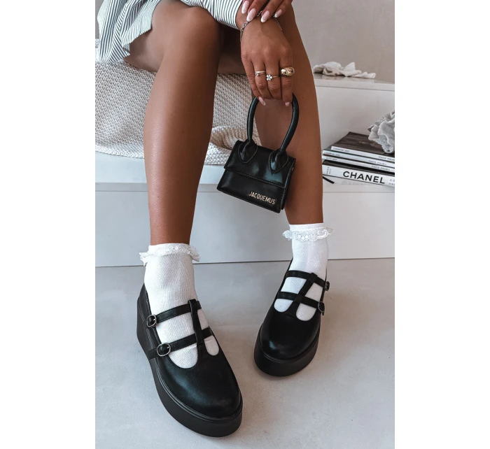 Dámské polobotky na platformě s pásky Černé model 21937789 - Boto