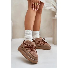 Nízké Sněhule Na Platformě S Kožešinou D.Franklin Hnědé Nízké Sněhule Na Platformě S Kožešinou D.Franklin Hnědé