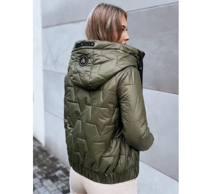 Dámská prošívaná podzimní bunda LOVE YOU zelená FashionStreet TY3836