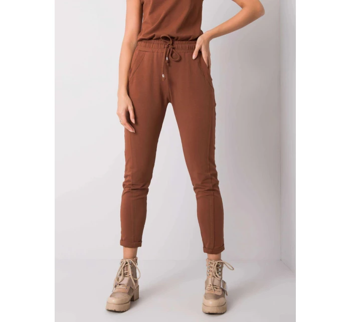 Hnědé dámské úpletové kalhoty typu chino model 21470493 - Factory Price