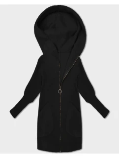 Černá bunda - přehoz přes oblečení typu alpaka s kapucí (19905.1)