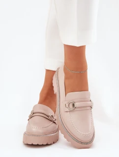 Dámské Mokasíny Ozdobené Zirkony Béžové model 21690339 - Boto