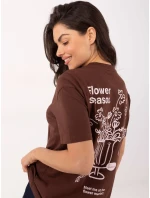 T shirt model 21798160 ciemny brązowy - FPrice T shirt model 21798160 ciemny brązowy - FPrice