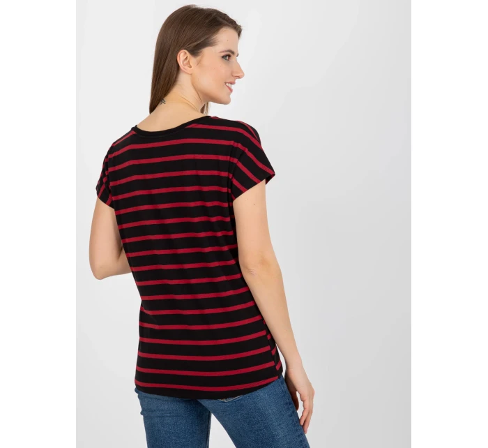 Dámské tričko RV TS 8567.26 černá a červená - FPrice Dámské tričko RV TS 8567.26 černá a červená - FPrice