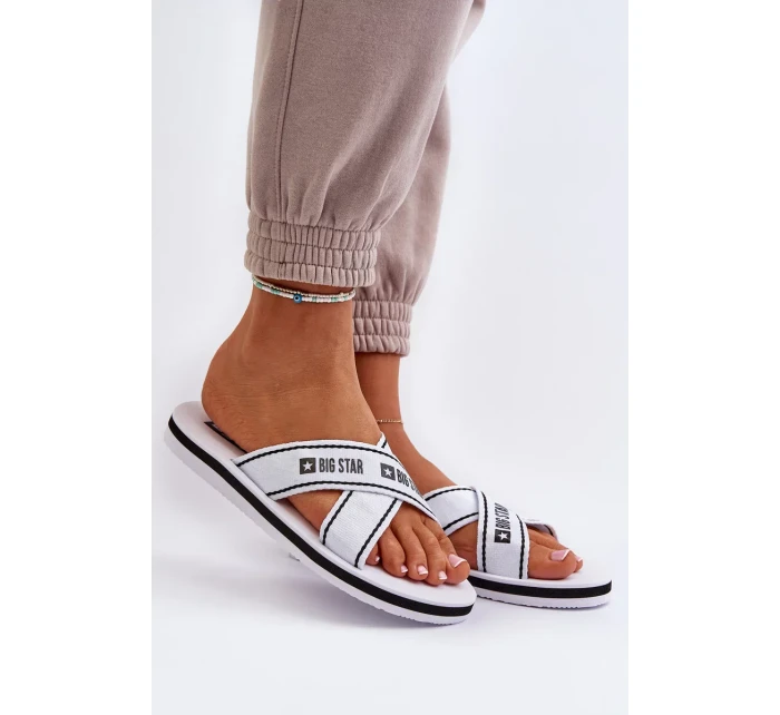 Dámské pantofle s pěnovou podrážkou Big Star Bílá