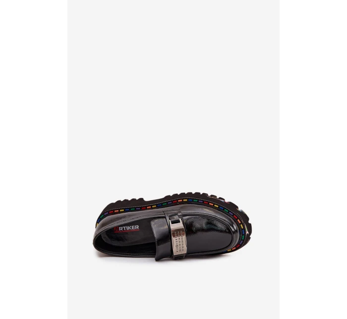 Lakované dámské mokasíny Artiker – černé