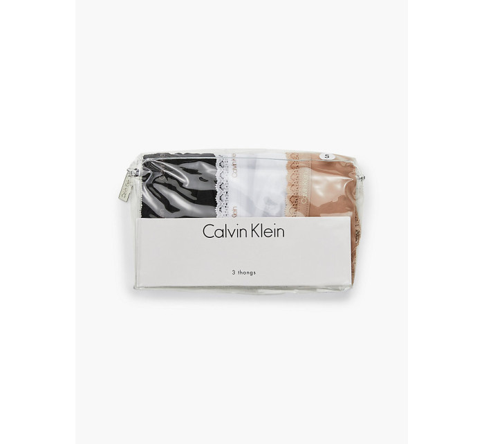 Dámské spodní prádlo THONG 3PK 000QD3802EFIY - Calvin Klein
