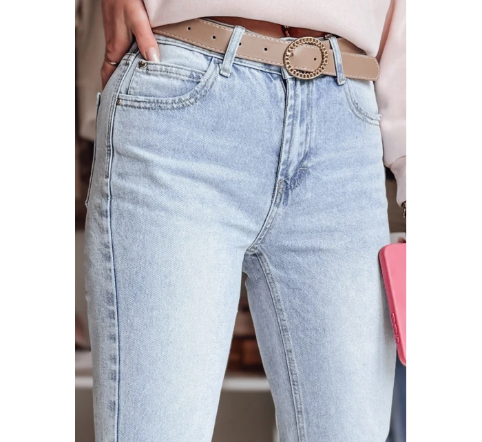 Dámské džínové kalhoty slim fit s páskem NEOPASS modré FashionStreet UY2680