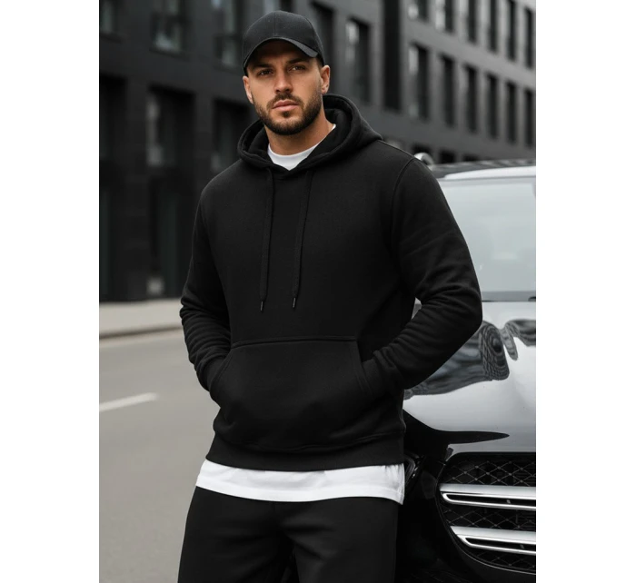 Pánská mikina s kapucí černá BX2028 Pánská mikina s kapucí černá BX2028