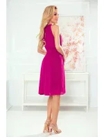 Dámské šifonové šaty ve fuchsiové barvě se zavazováním model 22148368 - numoco