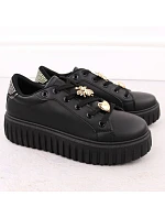 Dámská sportovní obuv na platformě černá NEWS 4756