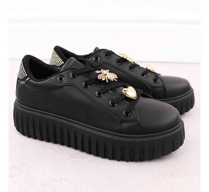 Dámská sportovní obuv na platformě černá NEWS 4756