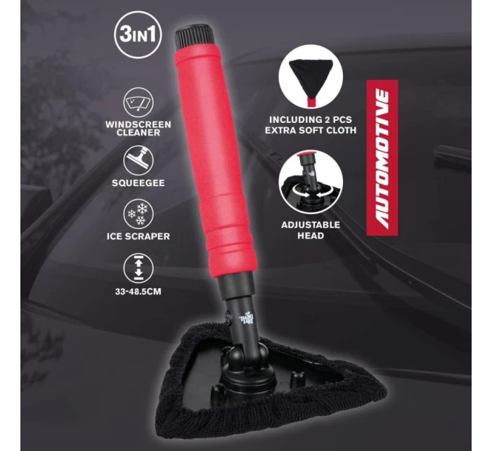 VODNÍ STĚRKA ŠKRABKA 3V1 S TELESKOPICKOU RUKOJETÍ ŠPÍNA ĎÁBEL