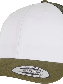 Flexfit 6606CF 6 panelová Trucker kšiltovka 55.06CF moss green/white/olive