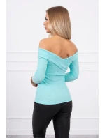 Halenka s model 21753072 výstřihem mátová - K-Fashion Halenka s model 21753072 výstřihem mátová - K-Fashion