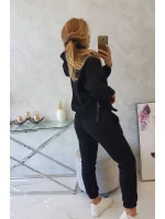 Zateplený set model 21915215 a kapuce černý - K-Fashion Zateplený set model 21915215 a kapuce černý - K-Fashion