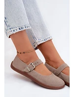 Baleríny Barefoot z přírodní semiš Zazoo 316 Cappuccino