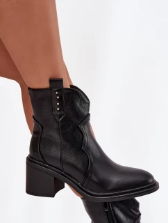 Dámské zateplené kotníkové boty na podpatku Brilynn – černé
