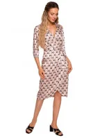 Dámské zavinovací šaty M668  Béžovo-žlutá - Moe