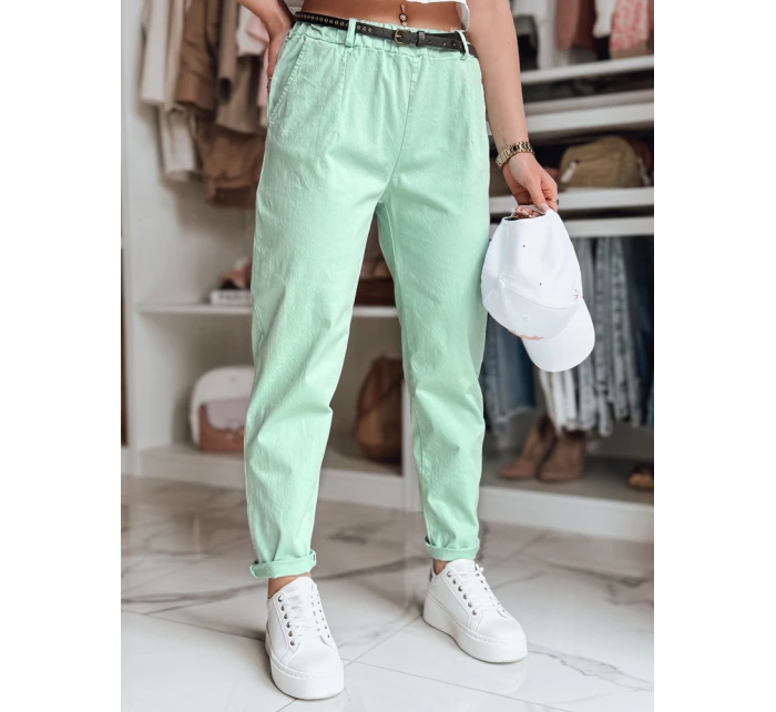 Dámské kalhoty chinos s páskem mint model 21986492 - Dstreet Dámské kalhoty chinos s páskem mint model 21986492 - Dstreet