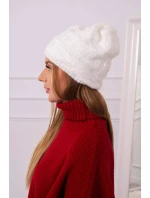 Fleecová čepice ecru model 18751441 - K-Fashion Fleecová čepice ecru model 18751441 - K-Fashion