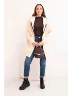 Dámská mikina s kapucí a model 21780819 béžová - K-Fashion Dámská mikina s kapucí a model 21780819 béžová - K-Fashion