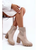 Dámské Ažurové Boty Světle Béžové Lewski model 21636581 - Boto