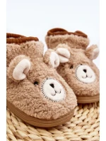 Dětské pantofle s medvídkem hnědé model 21641168 - Boto