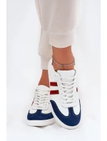 Zazoo N1068 Kožené Nízké Tenisky Dámské Bílá-Námořnická Modrá Zazoo N1068 Kožené Nízké Tenisky Dámské Bílá-Námořnická Modrá