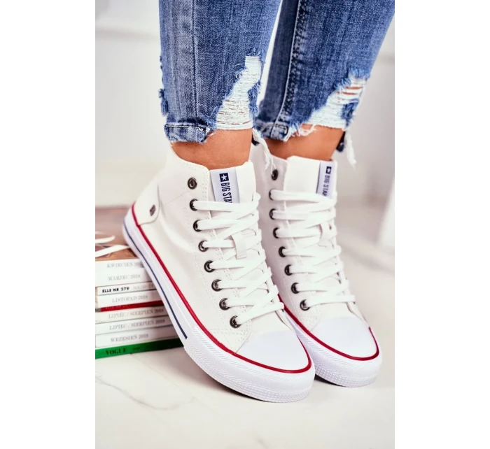 Dámské vysoké tenisky Big Star - bílé Dámské vysoké tenisky Big Star - bílé