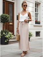 Spódnica damska maxi z w beżowa model 22210626 - FashionStreet Spódnica damska maxi z w beżowa model 22210626 - FashionStreet