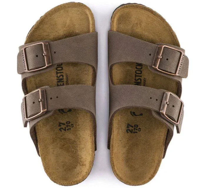 Dětské žabky Birkenstock Arizona Kids Birko-Flor Nubuck Mocha narrow (0552893) Dětské žabky Birkenstock Arizona Kids Birko-Flor Nubuck Mocha narrow (0552893)