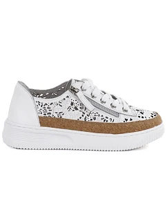 Dámské kožené polobotky na zip bílé Artiker 58C1250