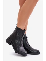 Kožené boty na zip zateplené černé model 21675513 - EVENTO