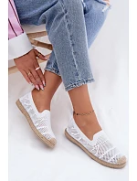 Dámské síťované espadrilky z látky Bílé Candessa Dámské síťované espadrilky z látky Bílé Candessa