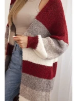 Dámský kardigan s vlnou v  bordový model 21264654 - K-Fashion