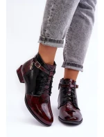 Dámské kožené boty Trzewiki Maciejka 5743A-23 Bordó