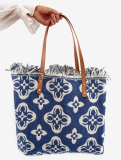 Vzorovaná Velká Plátěná Plážová Taška Modrá model 21662143 - Boto