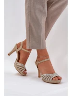 Sandály Na Podpatku Se A  Zlaté model 21685945 - D&A