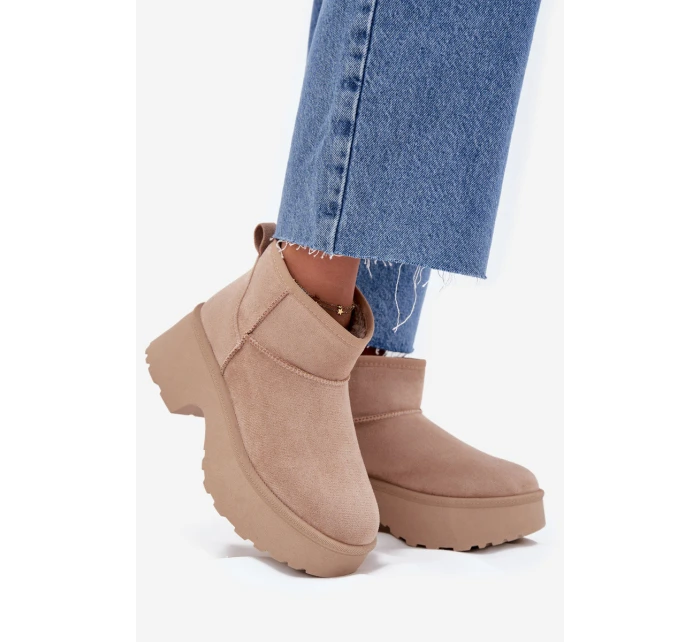 Dámské Nízké Sněhule S Kožíškem Khaki model 21706733 - Boto Dámské Nízké Sněhule S Kožíškem Khaki model 21706733 - Boto