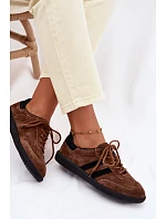 Kožené semišové dámské tenisky hnědé model 22100244 - Boto Kožené semišové dámské tenisky hnědé model 22100244 - Boto