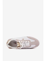 Dámské tenisky z pravé kůže LR61-7091 Bílé Dámské tenisky z pravé kůže LR61-7091 Bílé