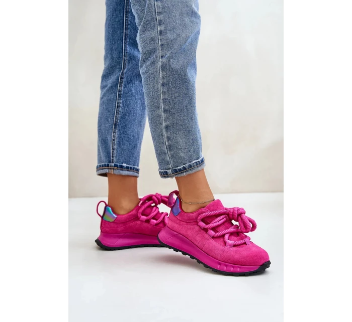 Semišové Dámské Tenisky S Tlustým Šněrováním Artiker Fuchsie Semišové Dámské Tenisky S Tlustým Šněrováním Artiker Fuchsie