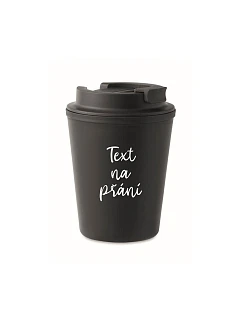 TEXT NA PŘÁNÍ - černý termohrnek 300 ml