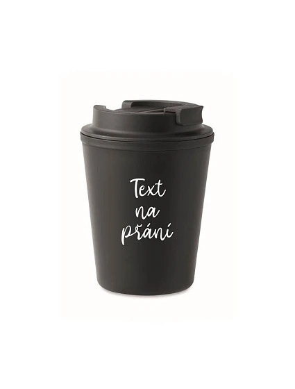 TEXT NA PŘÁNÍ - černý termohrnek 300 ml TEXT NA PŘÁNÍ - černý termohrnek 300 ml