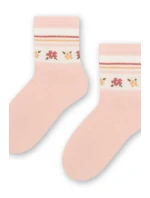 DÍVČÍ VZOROVANÉ PONOŽKY 014 RŮŽOVÉ 26-28