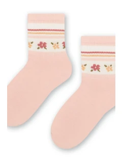 DÍVČÍ VZOROVANÉ PONOŽKY 014 RŮŽOVÉ 26-28