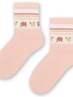 DÍVČÍ VZOROVANÉ PONOŽKY 014 RŮŽOVÉ 26-28