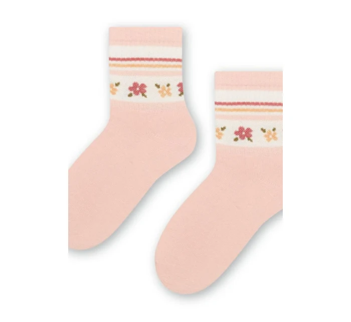 DÍVČÍ VZOROVANÉ PONOŽKY 014 RŮŽOVÉ 26-28